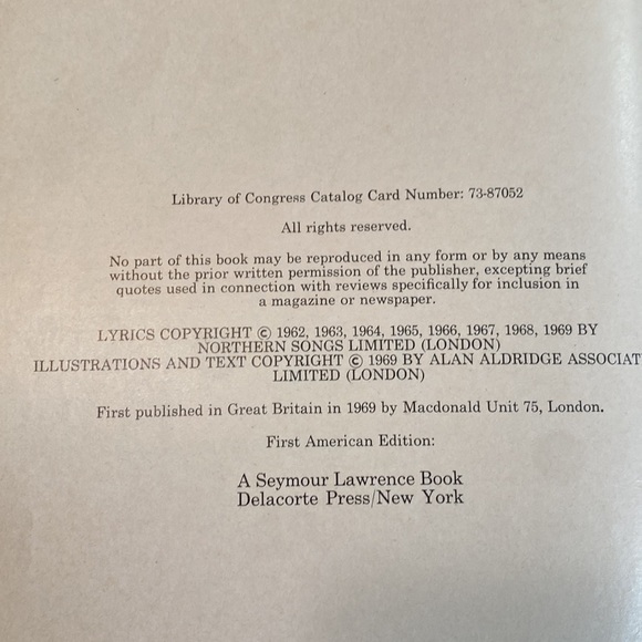 Vintage 1969 Beatles Illustrated Lyrics Book. 1st American Ed w Dust Jacket - Picture 3 of 12